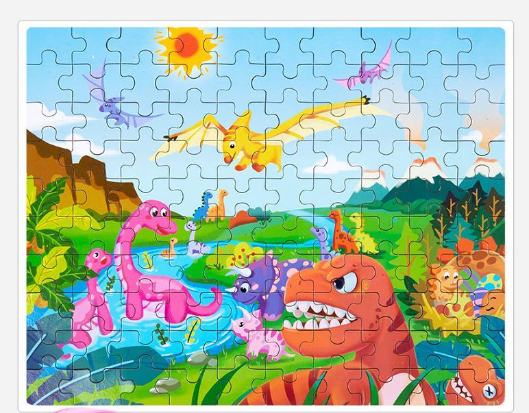 Hot Sale Early Education 100-Piece Wooden Animal Flat Jigsaw Puzzle ...