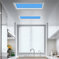 Lampe d'ambiance à LED, lumière du coucher de soleil, lumière artificielle, application Tuya, lampe de panneau moderne bleue pour la maison et le bureau, indice de protection IP54, à intensité variable