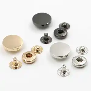 Botón magnético de acero inoxidable de alta calidad, diseño de logotipo personalizado, forma redonda para chaqueta de plumón, botón a presión de metal