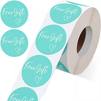 Autocollant d'étiquette de logo personnalisé adhésif étanche PVC vinyle UV imprimé en rouleau autocollants de remerciement ronds en papier
