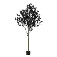 Pohon Eucalyptus Plastik Buatan Warna-Warni Realistis, Pohon Pot Silver Dollar Palsu, Tahan UV, Ramah Lingkungan, untuk Rumah, Hotel, Dalam Ruangan