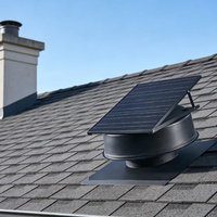 Ventilateur d'extraction de toit pour grenier 35W noir à énergie solaire, moteur CC sans balais de 12 pouces, roulement à billes, en alliage d'aluminium, garantie OEM de 2 ans