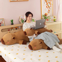 Peluche Capybara Ours Mignonne, Animal en Peluche pour Fête, Poupée de Sommeil, Coussin Long Ultra Doux, Anti-Stress, Lavable UV 31-50cm
