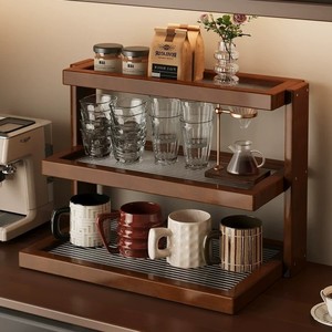 High-value acrylic multi-layer <b>desktop</b> <b>shelf</b>, cup holder, dining tabletop, tea room water cup storage rack - Product Image 1