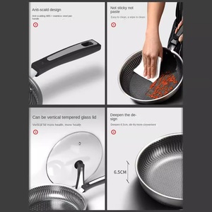 Chảo chống dính bằng thép không gỉ 316, chảo <span class=keywords><strong>Maifanite</strong></span> mới, chảo rán nặng dùng trong gia đình với thiết kế tổ ong dành cho nhà bếp - Product Image 2