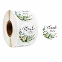 Étiquettes personnalisées avec logo, autocollants de remerciement en rouleau, autocollants floraux, vinyle auto-adhésif imperméable pour cartons, cadeaux et artisanat