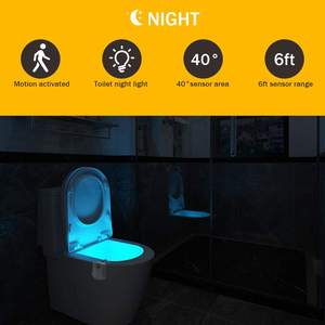 8 Farb anzeige Toiletten licht Bewegungs aktivierter Sensor Toiletten sitz Schüssel Nachtlicht LED Toiletten licht für Waschraum/WC/Wasser schließen - Product Image 3