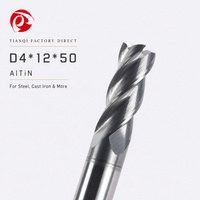 Fraise à queue carrée de haute précision, revêtue d'étain, 4 dents, en carbure, certifiée CE, OEM/ODM Allemagne pour usinage CNC