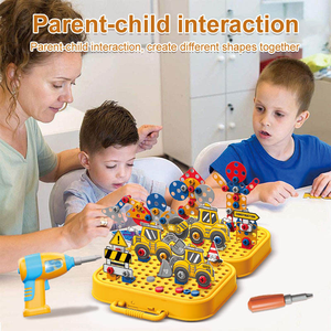 Zg 2D và 3D sáng tạo hộp công cụ với khoan Montessori gốc đồ chơi kỹ thuật vít công cụ thiết lập 225 cái chơi hộp công cụ cho trẻ em - Product Image 6