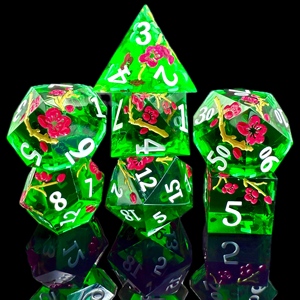 7 Piece Polyhedral <b>Dice</b> Set 20mm D6 D20 Custom Made <b>Dice</b> Bulk Green Resin Acrylic <b>Dice</b> For RPG Games - Product Image 5
