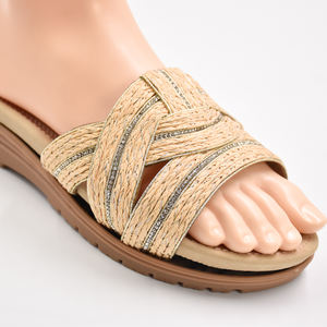 Высокое качество, блестки, ручная работа, полуфабрикаты, материал для обуви, стразы, хлопчатобумажная линия, тканые декоративные Тапочки - Product Image 2