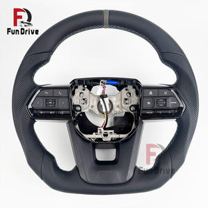 Volante de Cuero Completo Estilo <span class=keywords><strong>GR</strong></span> para <span class=keywords><strong>Toyota</strong></span> Land Cruiser LC200 LC300 Volante con Botones Negros - Product Image 6