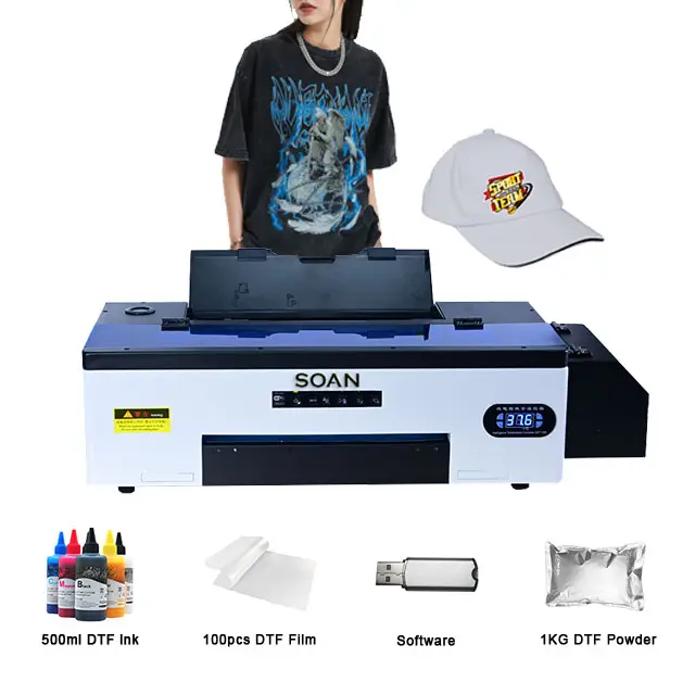 Impresora A3 Dtf 1390 Cabezal de impresión Sublimación de transferencia térmica Camiseta Máquina de impresión Inyección de tinta A3 30CM Impresora DTF con juego de horno