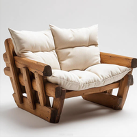 Fauteuil inclinable ergonomique en bois massif STG Industrial Wabi-Sabi, chaise longue de détente, chaise longue écologique pour la salle à manger, la maison, l'hôtel