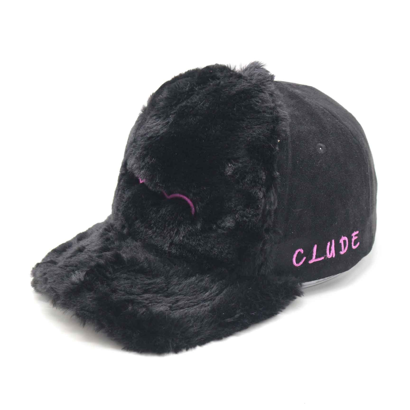 Parkhurst Black Rabbit Hair Fuzzy Baseball Cap Y2K Made in Canada Wholesale Custom Y2K Furry Rabbit Hair Fur Baseball Cap  main image 2