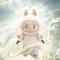 Pop Mart asli Zimomo awan Malaikat putih boneka vinil Labubu 2.0 figur Anime buatan tangan PVC bermain 2 Generasi trendi