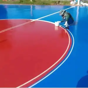 Waterproof Synthetic Flexible Polyurethane Coating For Outdoor Rubber Sports Court Flooring Basketball Court Surface Materials