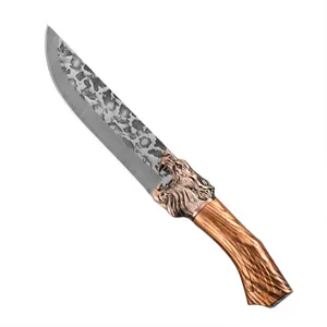 Cuchillos santoku de cocina japoneses forjados 6 uds cuchillo de patrón de capa de acero de Damasco hecho a mano con logotipo