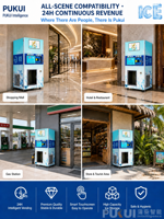Distributeur automatique de glace en libre-service 24h/24