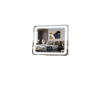 Fashion Hot Sale Modern Design <b>Rectangle</b> Cross Border LED 3 Color Illuminated Touch Screen Dimmable Metal Frame Cosmetic <b>Mirror</b> - Product Image 1