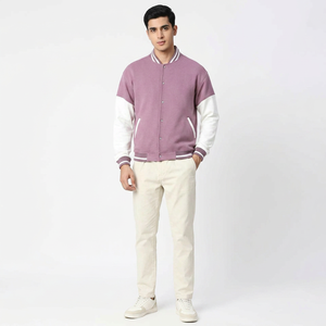 Customization Available <b>for</b> <b>Men's</b> Solid Casual Stand Hooded Lettermen College <b>Baseball</b> Varsity <b>Jacket</b> Premium Quality - Product Image 1