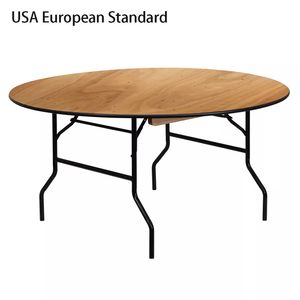 โต๊ะพับสำหรับงานแต่งงาน งานเลี้ยง งานอีเว้นท์กลางแจ้ง รองรับ 10-12 คน ทำจากไม้อัดขอบพีวีซี - Product Image 3