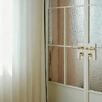 Fournisseur chinois de portes intérieures en verre avec cadre en aluminium de style français, sur mesure, décoratives, résistantes à l'humidité, pour appartement