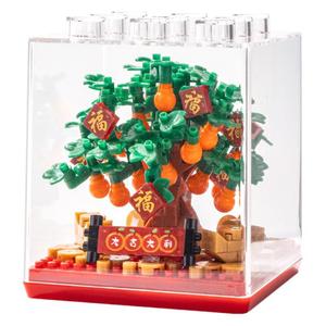 Blocs de construction Lucky Orange Tree, 200 à 400 pièces, cadeau du nouvel an pour adolescents - Product Image 5