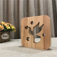 Maison 3D déco lumière paix Pigeon illusion optique lampe de nuit Base en bois créatif bébé cadeau veilleuse enfants 3D lampes pour enfants