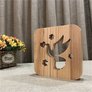 Maison 3D déco lumière paix <span class=keywords><strong>Pigeon</strong></span> illusion optique lampe de nuit Base en bois créatif bébé cadeau veilleuse enfants 3D <span class=keywords><strong>lampes</strong></span> pour enfants - Product Image 5