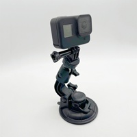 Support de fixation réglable pour caméra d'action avec ventouse pour pare-brise de voiture et pince pour téléphone, compatible GoPro Hero 13 12 11 10 9 Insta360 DJI Osmo