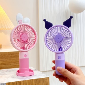 Ventilador de Escritorio Portátil Recargable USB LingPan con Diseño de Dibujos Animados, Soporte para Teléfono, Motor de CC de 5W - Product Image 2