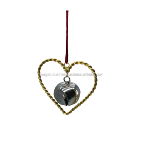 GOLDEN WIRE DESIGN HOT SELLING CHRISTMAS HANGING HEART ORNAMENT <b>TREE</b> DECORATION HEART HIGH QUALITY - Product Image 3