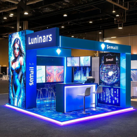Stand d'exposition modulaire personnalisé avec éclairage rétroéclairé pour salon professionnel 20x20, design de stand d'exposition Comic Con, stand publicitaire