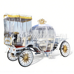 high quality Lighted Motorized Cinderella golden Pumpkin Carriage Wedding Car Drag Pumpkin Wedding Carriage - Product Image 3
