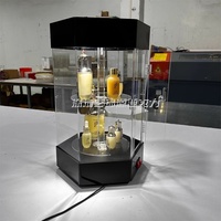 Étagères de présentation en acrylique à 4 niveaux Armoire de rangement transparente avec serrure Vitrine d'exposition de détail Armoire rotative