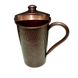 Premium Copper Water Jug with Lid – Handmade Hammered Copper Pitcher for Drinking Water - Product Image 2