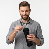 Ensemble de couverts portables écologiques en acier inoxydable avec baguettes, cuillères, fourchettes et couteaux en métal pour les fêtes, la maison et le camping