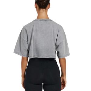 Camiseta Holgada de Mujer, Estilo Nuevo, Tejido Grueso de 260 g/m², Lavado Ácido, Manga Caída, Estilo Informal, para Mujer - Product Image 4