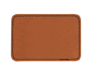 Custom Faux Blank PU Leather Patch Laser-able Iron On Laser Leatherette Garment Labels Main Labels With Fast Shipping