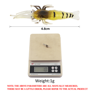 10 pièces/sac, 4,8 cm/1 g, leurre souple imitation crevette, leurre artificiel ultra-réaliste en forme d'insecte pour la pêche - Product Image 6