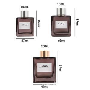 زجاجة عطر فارغة مربعة الشكل، معطر جو بدون لهب للسيارة، زجاجة شفافة سعة 100/150/200 مل، جهاز تبخير العطور - Product Image 6