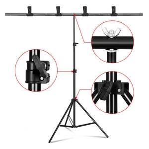 Support de fond en forme de T SH 60 cm en alliage d'aluminium pour écran vert, système de support pour studio photo et tournages vidéo - Product Image 3