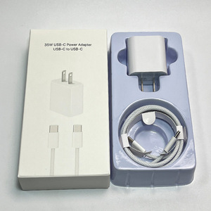 35W PD <b>USB</b>‑C Wall Fast Charger Nylon Braided Type‑C to Type‑C Cable Set Optional US EU UK Plugs for Tablets Earbuds Daily Use - Product Image 4