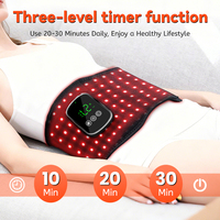Appareil de thérapie par vibrations pulsées rechargeable OEM ODM avec coussin LED infrarouge 660nm 850nm, ceinture de thérapie par lumière rouge 3 en 1 avec puce 105