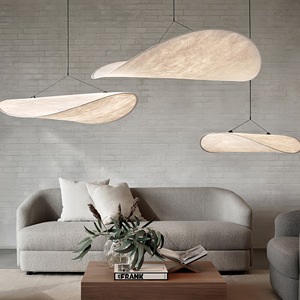 Suspension en soie blanc style Wabi-sabi nordique, luminaire 3 CCT commutable en forme de cocon, idéale pour salon et restaurant (vente en gros) - Product Image 4