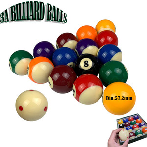 Vente en gros 3A 57.2mm taille réglementaire 3A jeu de 16 boules de billard en résine professionnel 2 1/4 "complet 16 boules de billard en cristal - Product Image 1