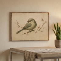 Peinture à l'huile artisanale 100% faite à la main, style Art Déco, petit oiseau peint à la main, sur toile de coton 450 g/m², pour décoration intérieure, vente en gros et dropshipping