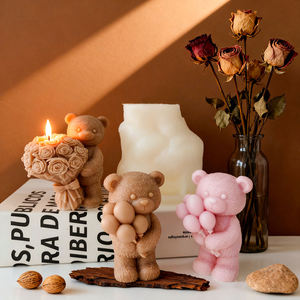 Molde de Silicona 3D de Grado Alimenticio FDA/LFGB para Hacer Velas de Resina Epoxi con Forma de Oso de Rosas para el Día de San Valentín, Ecológico y Hecho a Mano - Product Image 4