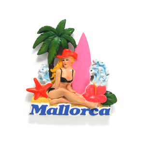 Aimant de réfrigérateur souvenir 3D fait à la main personnalisé aimant de réfrigérateur en résine IBIZA MAJORCA de style île de conception de plage - Product Image 2